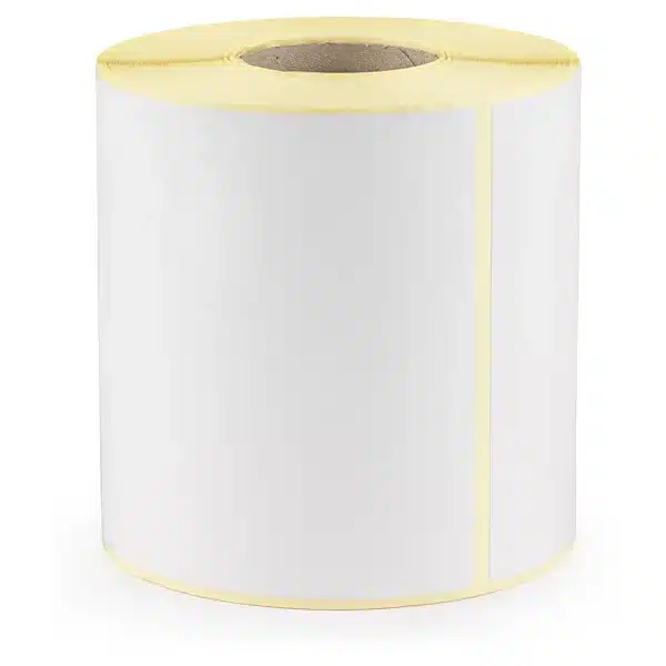 Etiquetas térmicas adhesivas 100x100 mm | Caja 6 rollos x 500 uds