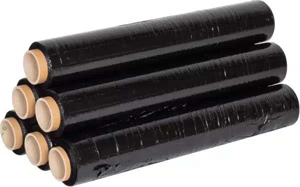 Film Estirable Manual Negro 23 Micras – Caja de 6 Rollos de 2 kg