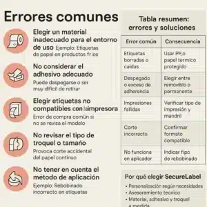 errores elegir etiquetas