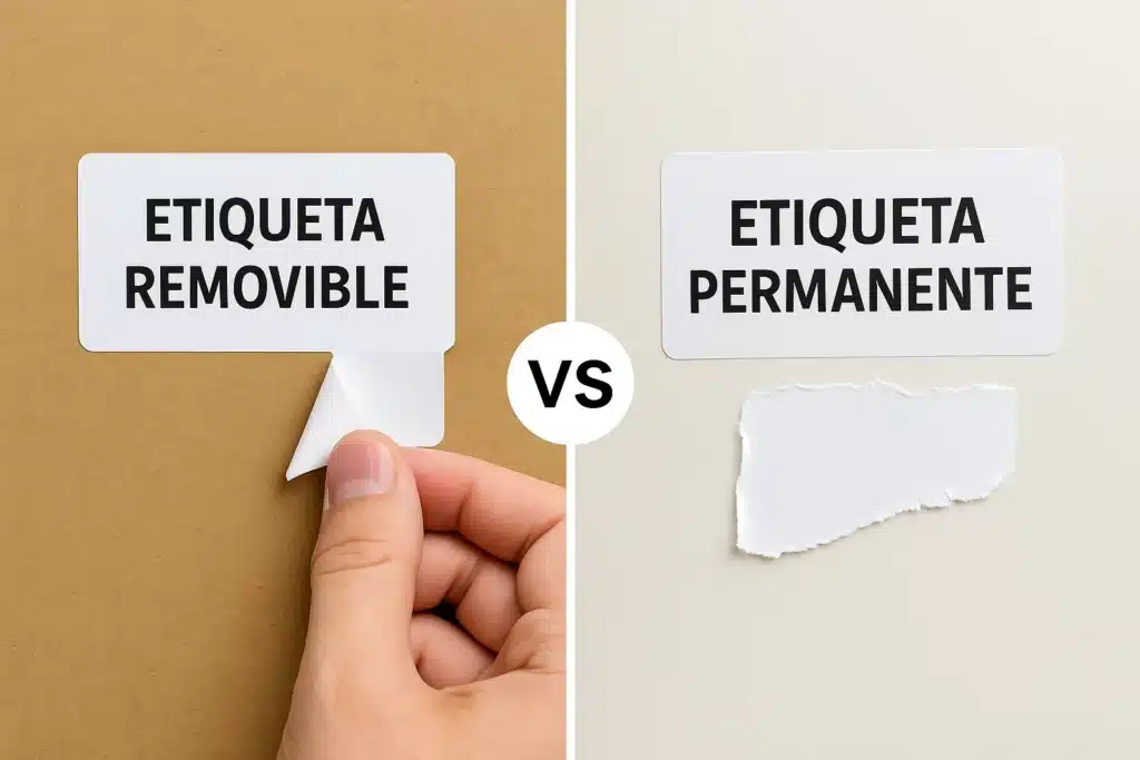 diferencia etiqueta removible