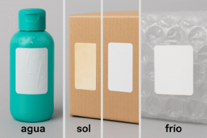 etiquetas resistentes agua sol y frio