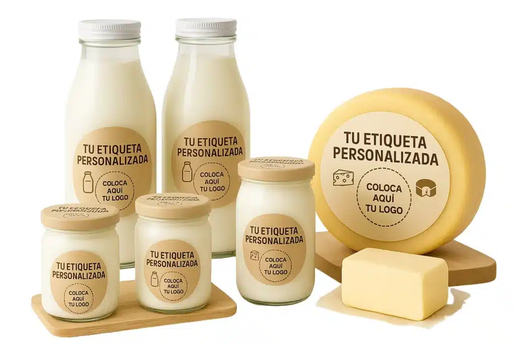 etiquetas adhesivas para yogur y leche
